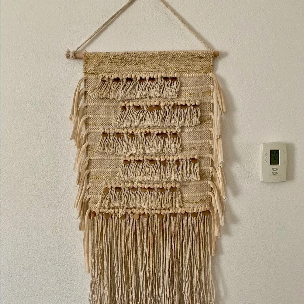 Karma living wall boho chic Macrame Bubble Fabric Art wall hanging 15/32”